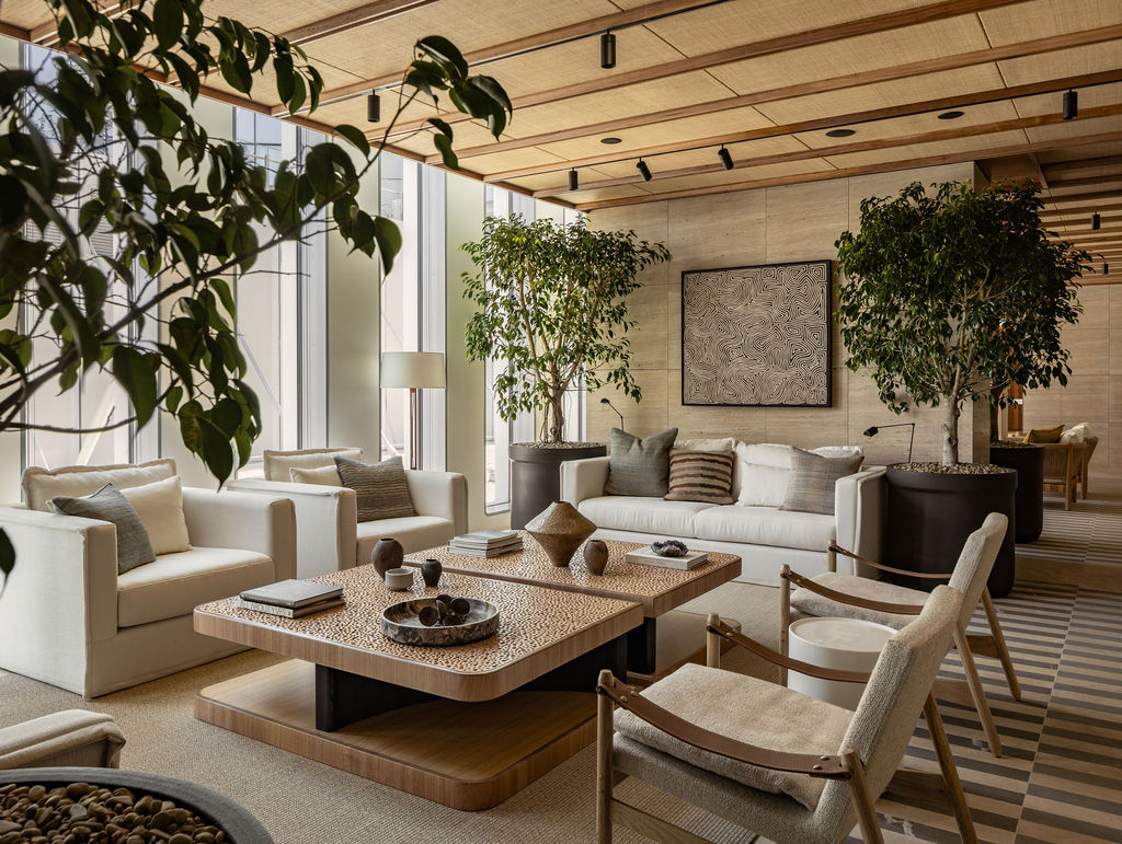 One Sydney Harbour Full Room With Rattan Ceiling Detail