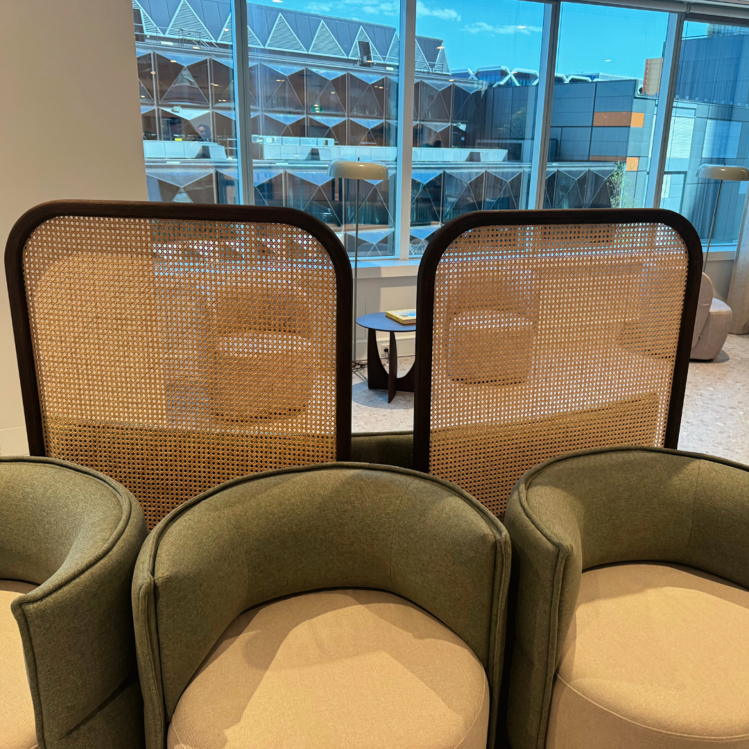brown stained bamboo screen
